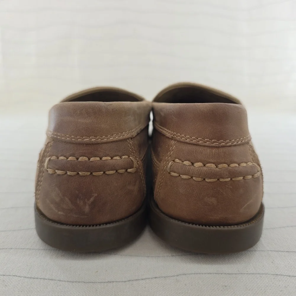 LL Bean Mens Brown Leather Venetian Loafer Moccasin Dress Shoes RN71341 Size 11D